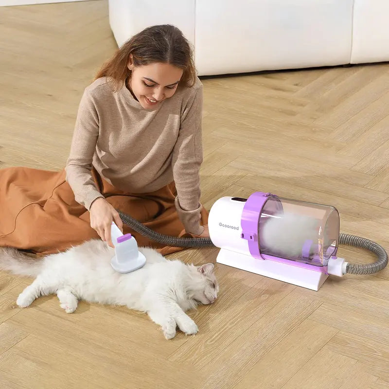 "Keep your pup looking fresh with the Geoorood Dog Grooming Vacuum Kit! 🐶✂️ #DogGrooming #PetCare"