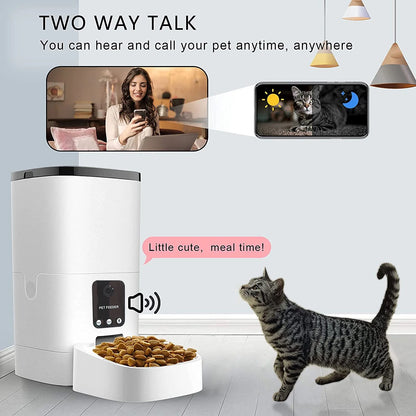 "🐾 Keep Your Pets Fed and Happy with this Smart Pet Feeder! 📸📱🔊 #PetFeeder #SmartFeeder"