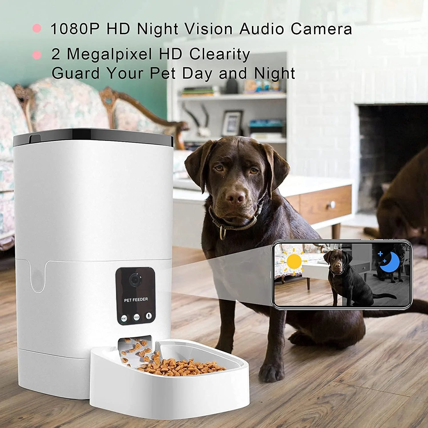 "🐾 Keep Your Pets Fed and Happy with this Smart Pet Feeder! 📸📱🔊 #PetFeeder #SmartFeeder"