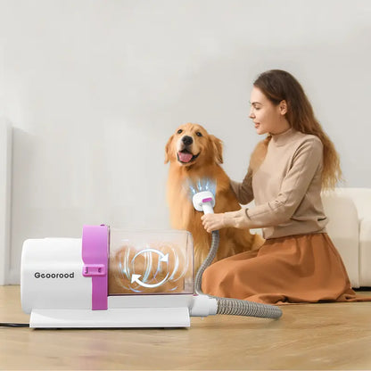 "Keep your pup looking fresh with the Geoorood Dog Grooming Vacuum Kit! 🐶✂️ #DogGrooming #PetCare"