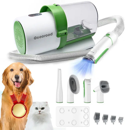 "Keep your pup looking fresh with the Geoorood Dog Grooming Vacuum Kit! 🐶✂️ #DogGrooming #PetCare"