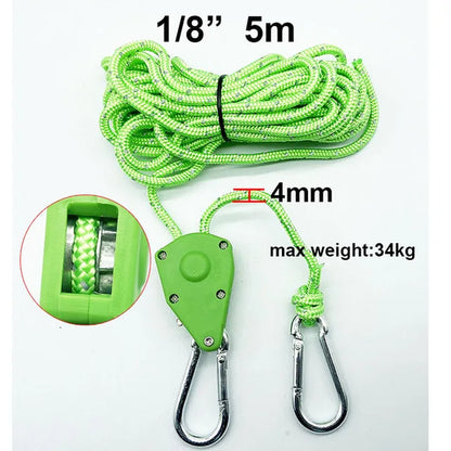 Camping Tent Tie down Rope Tightener Fastening Pulley Ratchet Hangers Awning Rope Hook Canopy Buckle Rope Tightening Straps Tool