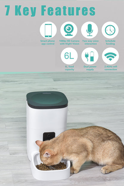 "🐾 Keep Your Pets Fed and Happy with this Smart Pet Feeder! 📸📱🔊 #PetFeeder #SmartFeeder"