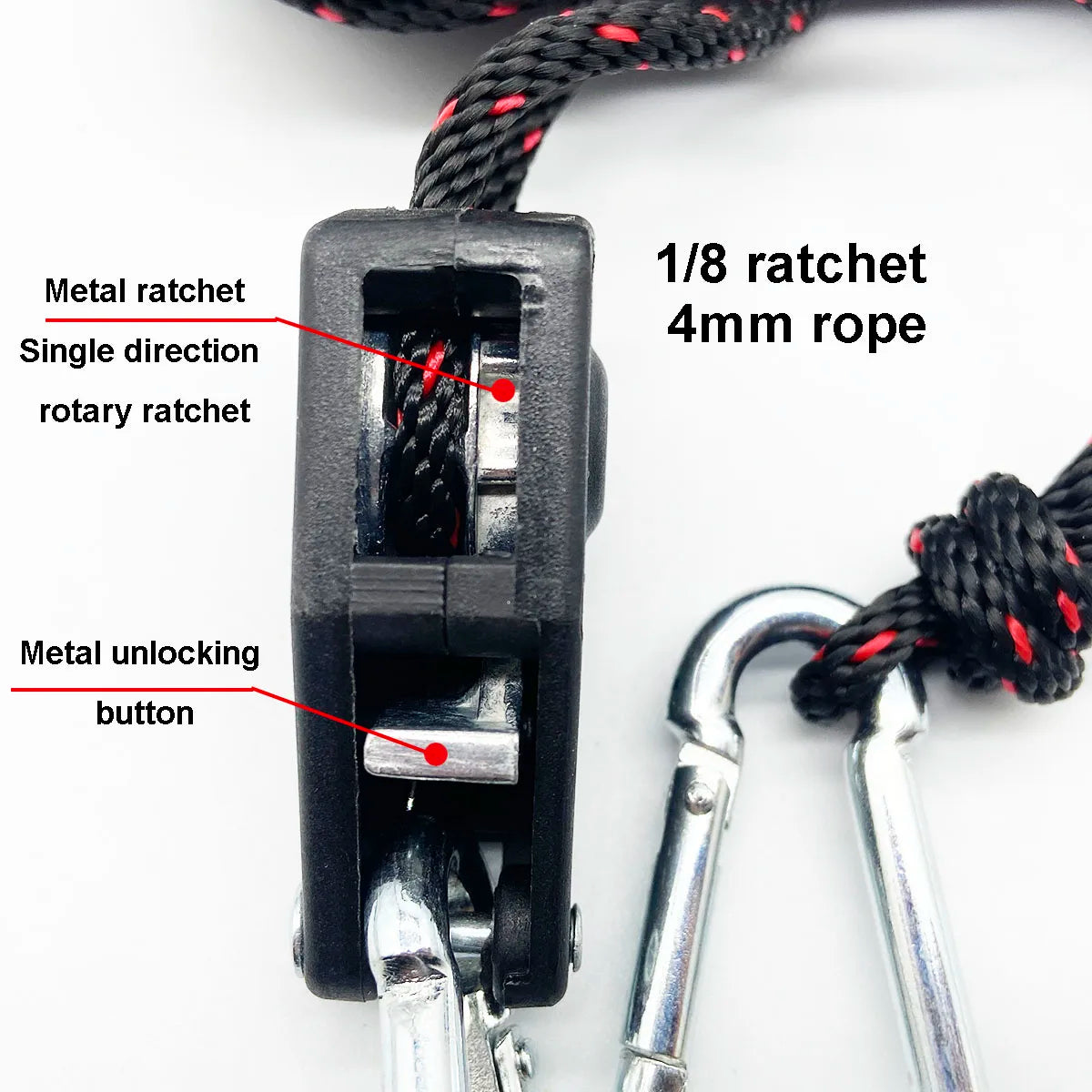 Camping Tent Tie down Rope Tightener Fastening Pulley Ratchet Hangers Awning Rope Hook Canopy Buckle Rope Tightening Straps Tool