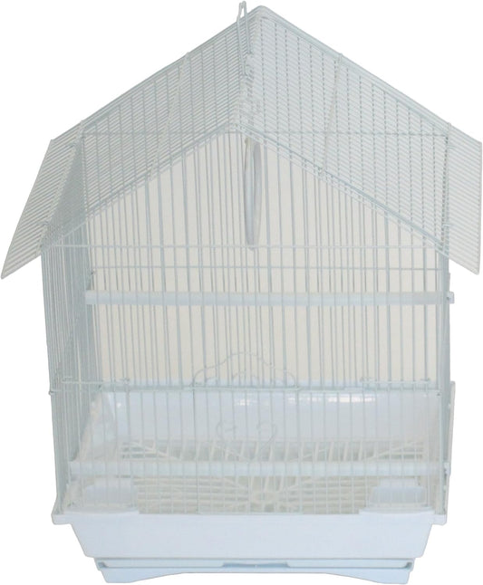 A1114MWHT House Top Style Small Parakeet Cage, 11" X 9" X 16"