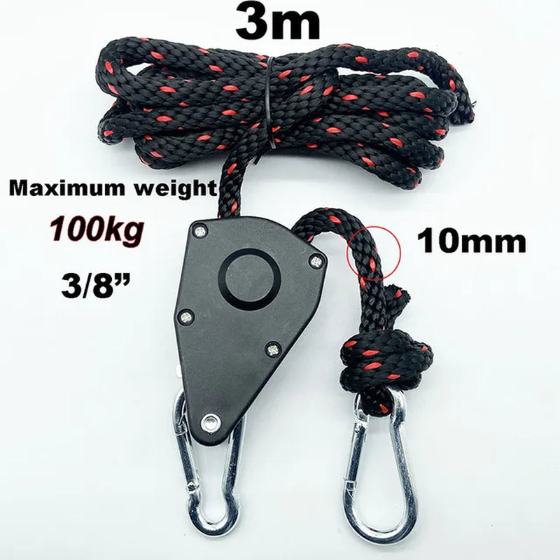 Camping Tent Tie down Rope Tightener Fastening Pulley Ratchet Hangers Awning Rope Hook Canopy Buckle Rope Tightening Straps Tool